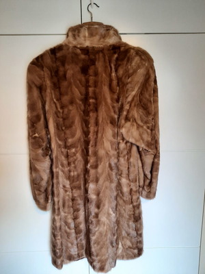Vintage γούνα βιζόν μεταχειρισμένη, ολόκληρα κομμάτια, ανοιχτό καφέ, μέγεθος 12-14