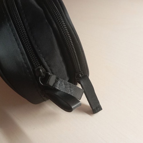 Toiletry bag like new, black, 2 compartments with many slots