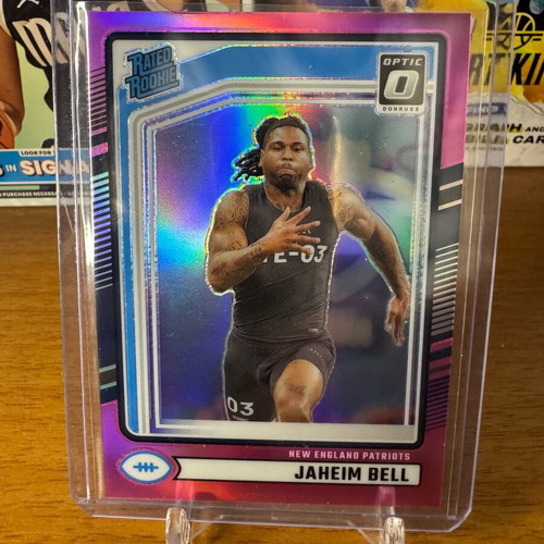 2024 Panini Donruss Football Jaheim Bell Rated Rookie Optic Pink Patriots #337 like new