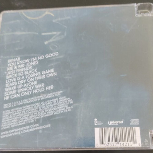 Amy Winehouse Back to Black CD used, R&B Soul