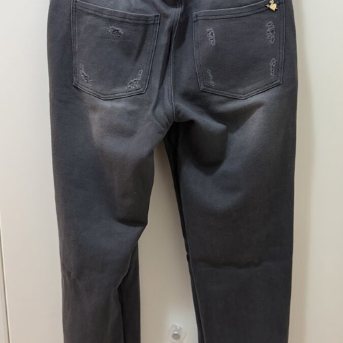 Jean SugarFree 100% cotton used with rips and faded areas, elastic waist, grey