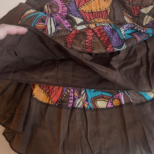 Carabatti Y2K skirt with multicolored geometric pattern, size S, new