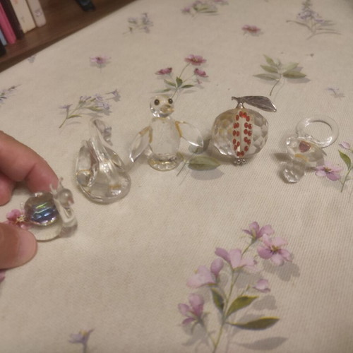 Set of 5 vintage crystal miniatures