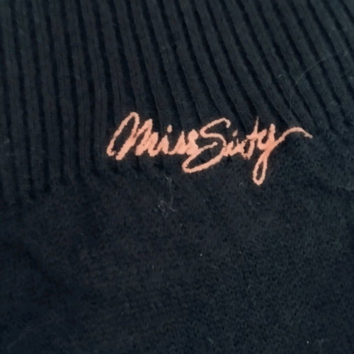 Miss sixty black knitted wrap blouse M new