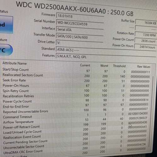 WD Blue hard drives 250GB and 500GB like new