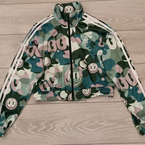 Adidas Originals Contemp Track Jacket used, multicolor with Smiley Print