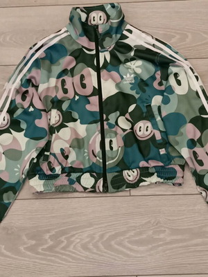 Adidas Originals Contemp Track Jacket used, multicolor with Smiley Print