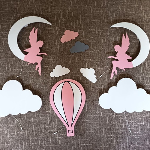 Wall decorations with light set, MDF, like new