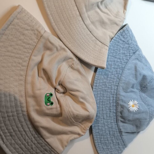 Set of beige Shein hats and blue H&M hat new