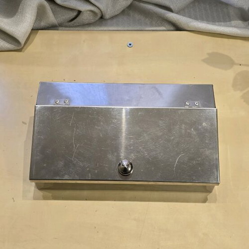 Stainless steel storage box like new with lid and divider