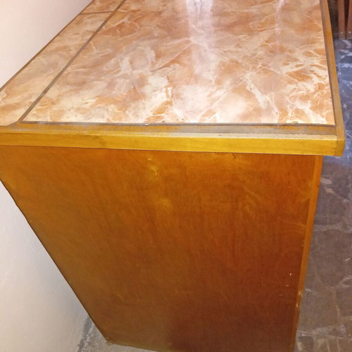 Wooden chest of drawers used, 6 drawers, 1960s vintage