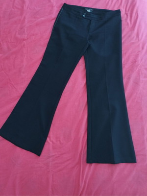 Zara black fabric pants with sequins, flared fit, like new, size 42