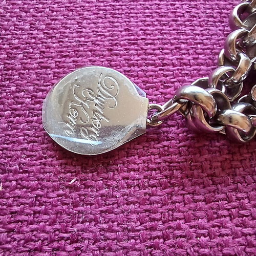 Dyrberg/Kern bracelet new, steel chain with 7 charms, white opal bead