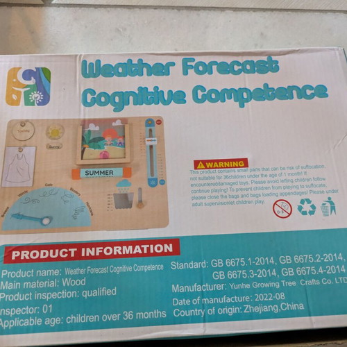 Montessori Wooden Weather Station new