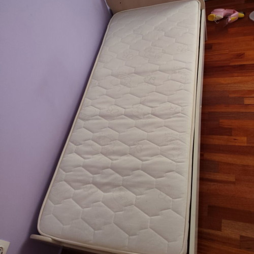 Multifunctional wooden crib bed used with mattress and changing table