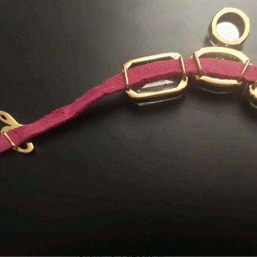 Dolce and Gabbana D&G pink suede leather necklace new