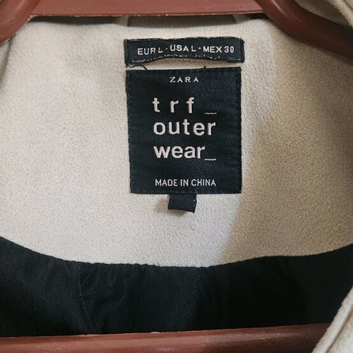 Women's suede jacket used, size large, beige Zara