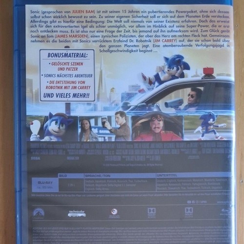 Sonic the Hedgehog Blu-ray with Greek subtitles