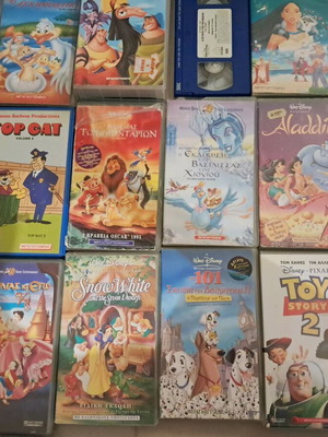 VHS βιντεοκασέτες μεταχειρισμένες, μεταγλωττισμένες, συλλογή κινουμένων σχεδίων
