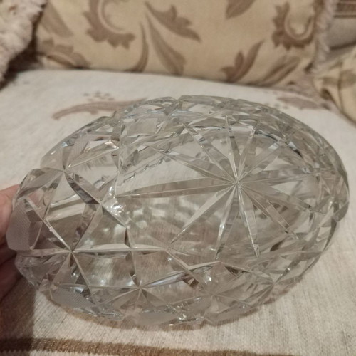 Crystal fondue bowl from Czech Republic used