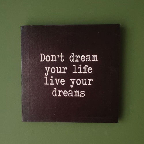 Don't Dream Your Life Canvas 20x20cm minimal vintage wall art like new