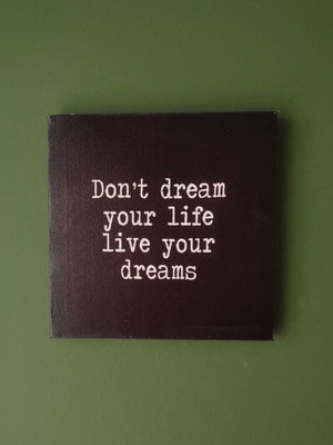 Don't Dream Your Life Canvas 20x20cm minimal vintage wall art like new