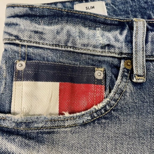 Tommy Jeans men's W29 blue faded with patches, like new