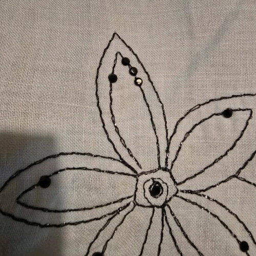 Ulla Popken women's linen shirt like new, white with embroidery