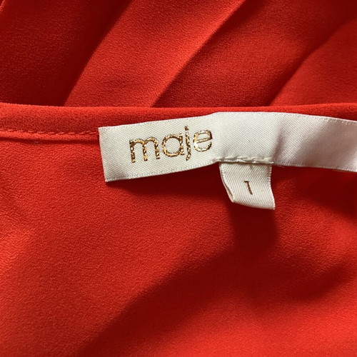 Maje No1 Pleated Midi Dress red-pink, like new