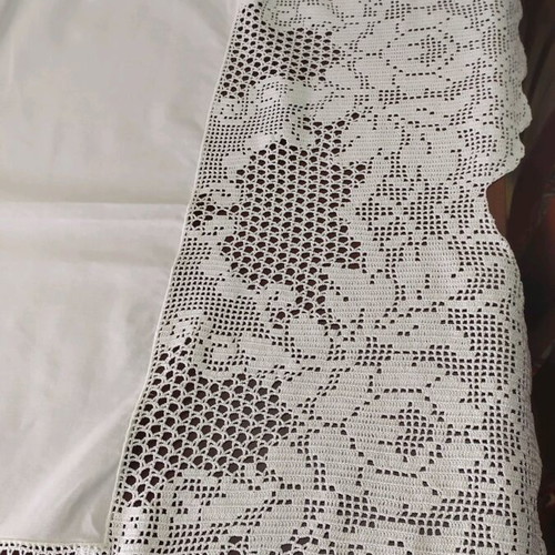 Handmade square tablecloth new 95x95 fully hand-stitched
