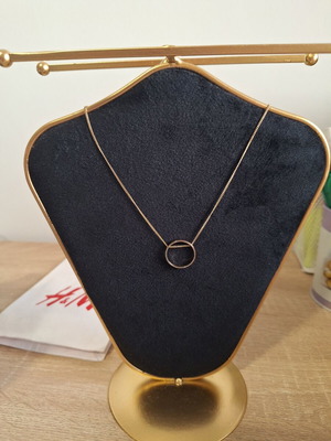 H&M Minimalist Gold Tone Open Circle Necklace new