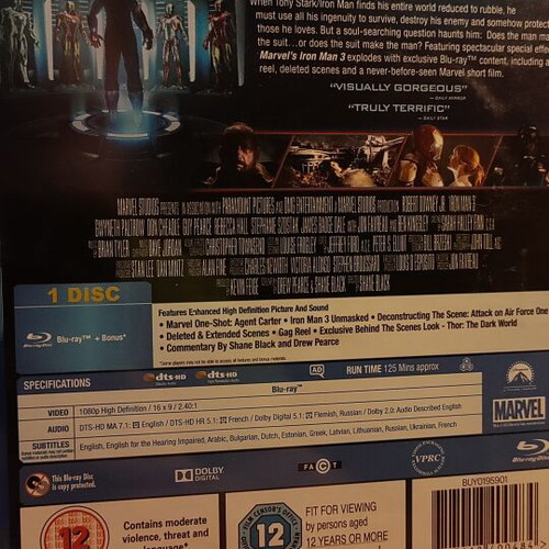 Iron Man 3 Blu-Ray like new with Greek subtitles