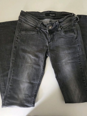 Women's denim pants used, grey-anthracite, size XS