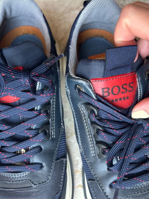 Boss Shoes casual leather shoes, blue, size 41