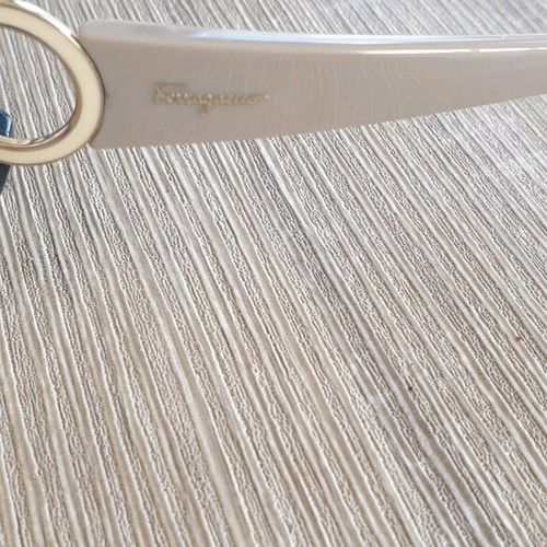 Salvatore Ferragamo SF668S women's semi-oval sunglasses like new, beige plastic