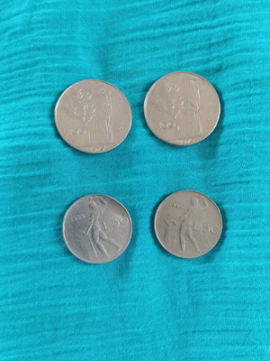 Italian lira used, pack of 4 coins