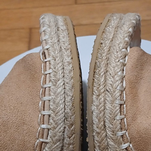 Tres Jolie suede espadrille platform sandals camel size 38 like new