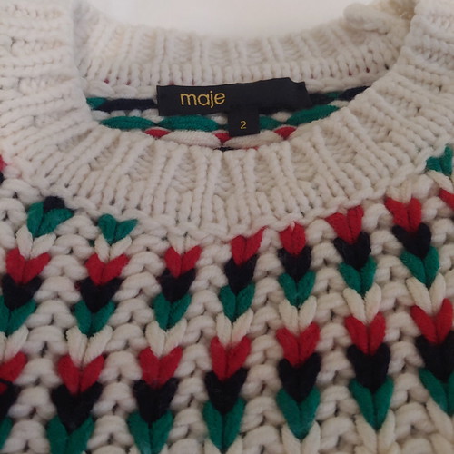Maje Paris striped knit crop sweater like new