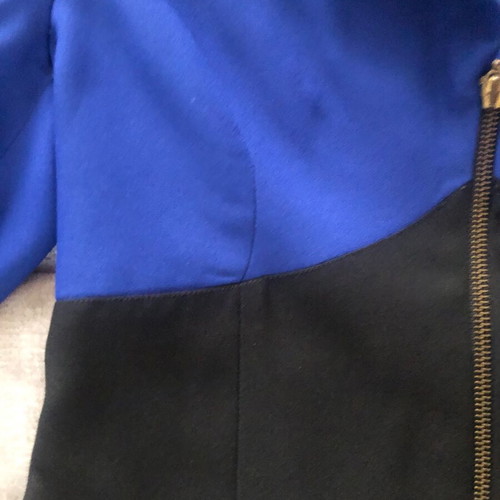 Women's short jacket used, black and blue, size S