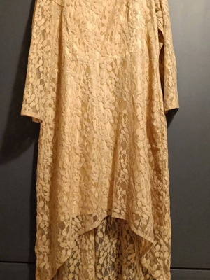 Diva Dress new asymmetric lace high-low beige-gold by Diya
