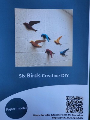 Birds craft set new, hard cardboard with instructions