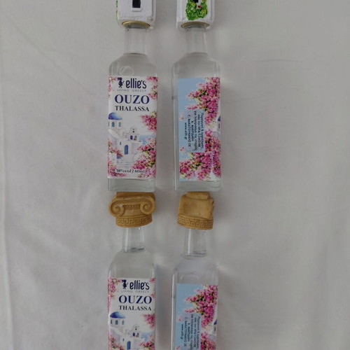 Ouzo Thalassa pack of 4 with decorative plaster caps 60ml