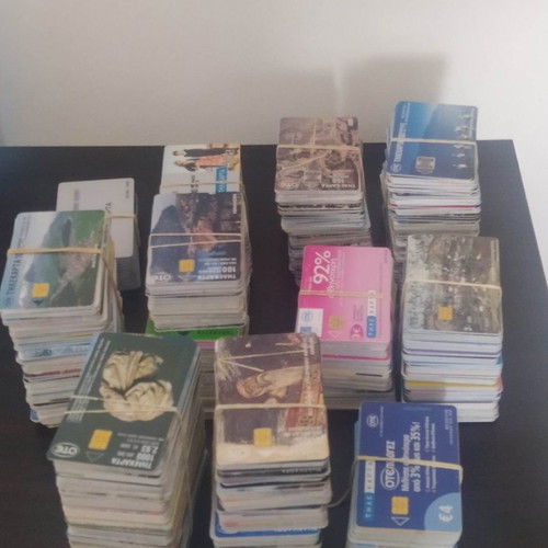 Phone cards used, collection of 915 single cards 1992-2004