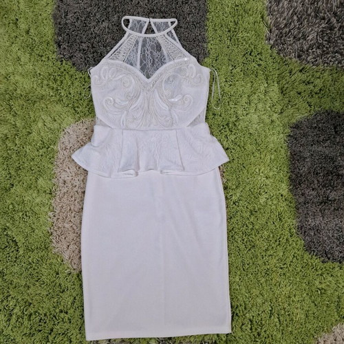 Lipsy London white peplum dress with -  20,00 - Vendora.cy