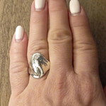 Silver hammered ring 925 new, size 58