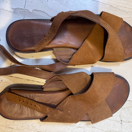 Tamaris women's brown leather sandals like new, size 42