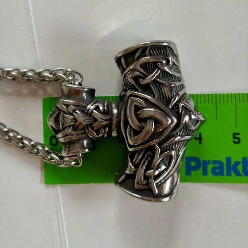 Viking War Hammer Pendant 316L Stainless Steel with 60 cm Chain, New