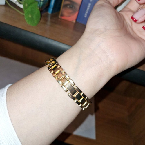 Quartz watch gold tone with rhinestones new