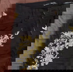 Bershka black pants XS with gold embroidery like new