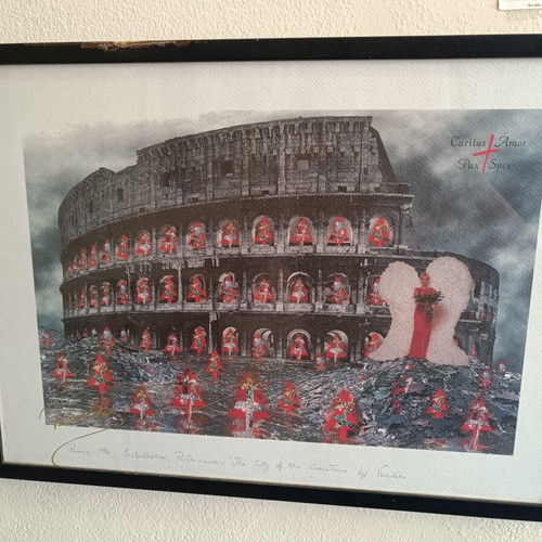 Artistic framed print of the Colosseum Rome 1996 used
